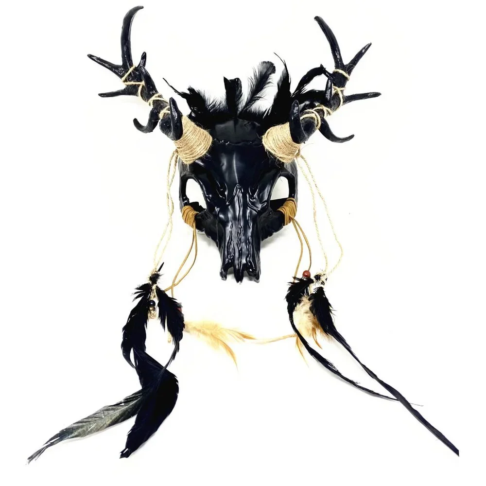 Krampus Ram Goat Demon with Horns Devil Halloween Masquerade Masks Party